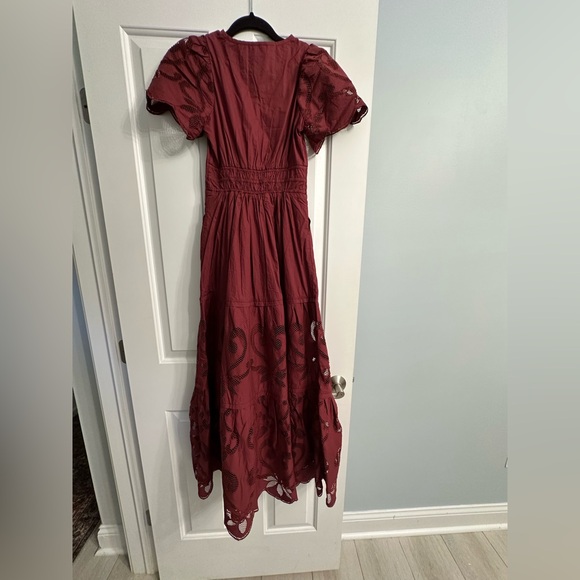Anthropologie Somerset Burgundy Lace Dress - Picture 2 of 8